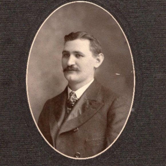 Vintage Black And White Photo Portrait Man Studio Name Home Decor - Picture 1 of 1